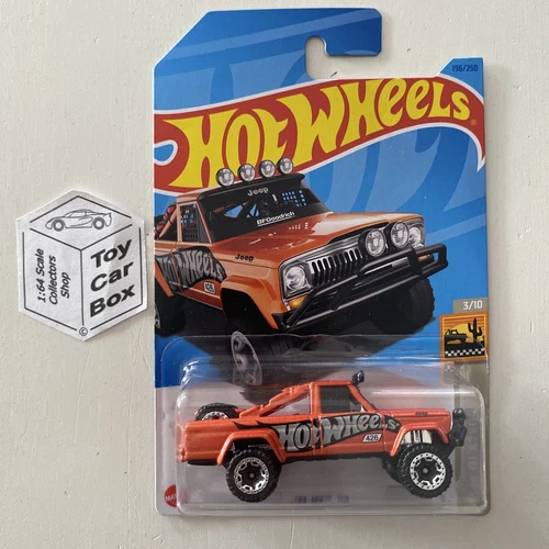 2023 HOT WHEELS #196- ‘73 Jeep J10 Pickup (Orange #3 - Cracked Blister) B00