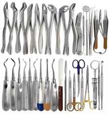 GERMAN 75 PC ORAL DENTAL SURGERY EXTRACTING ELEVATORS FORCEPS INSTRUMENT KIT SET