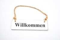 TüRschild Schild Willkommen Holz Weiss Landhausstil Maritim