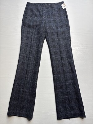 Theory Yadie Bootcut Plaid Pants Womens Wool Alpaca Flannel Full Length  New