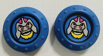 1983 Lakeside Crossbows Catapults Game Replacement Part - 2 Blue Caroms EUC