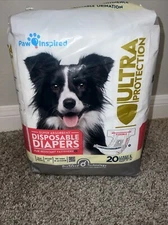 Paw Inspired 13211 Ultra Protection Disposable Dog Diapers Bulk - 32 Count