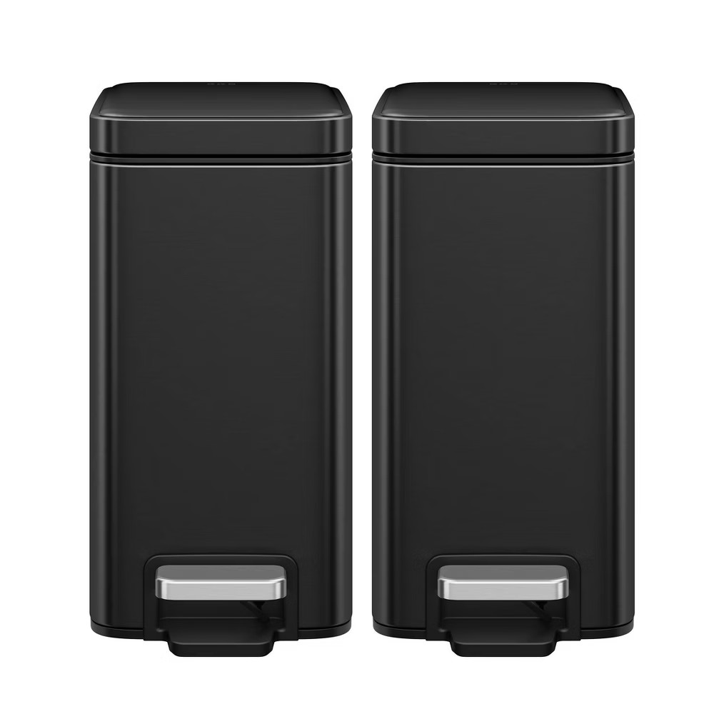 EKO 5L Genie Slim Step Trash Can Combo Matte Black Steel 4290₽