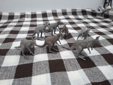 6 x Vintage Retro Britains Grey Kangaroo 1370 Plastic Zoo Animals Bundle Lot
