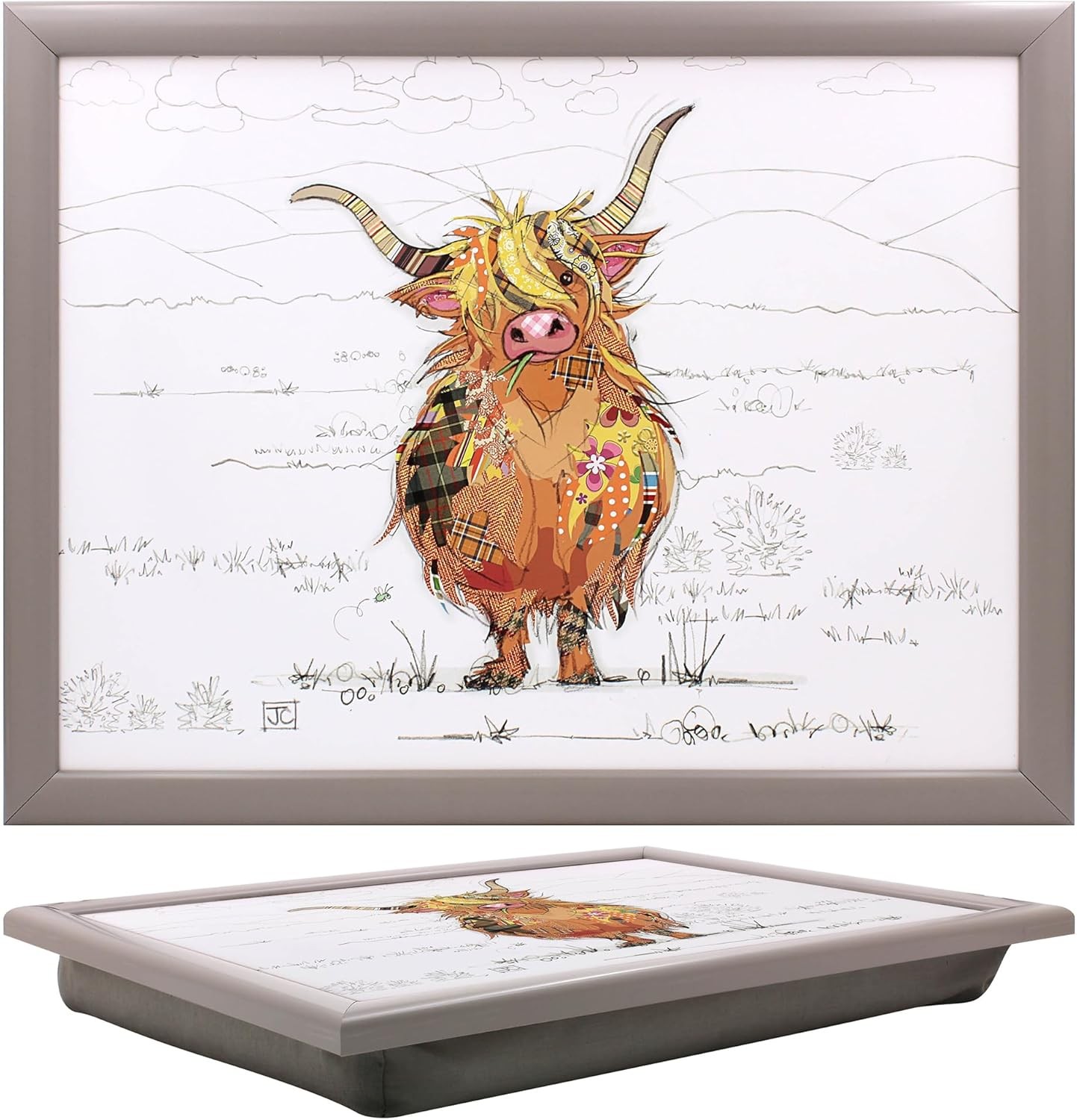 Highland Cow Lap Tray Bug Art Design Home Accessory Dining Gift Farmyard Theme - Image 3