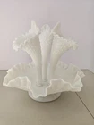 Fenton Art Glass Diamond Pattern Flower Epergne