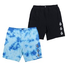 Volcom Mens Sweatshorts Casual Relaxed Fit Shorts Pockets Stretch Blue Black New