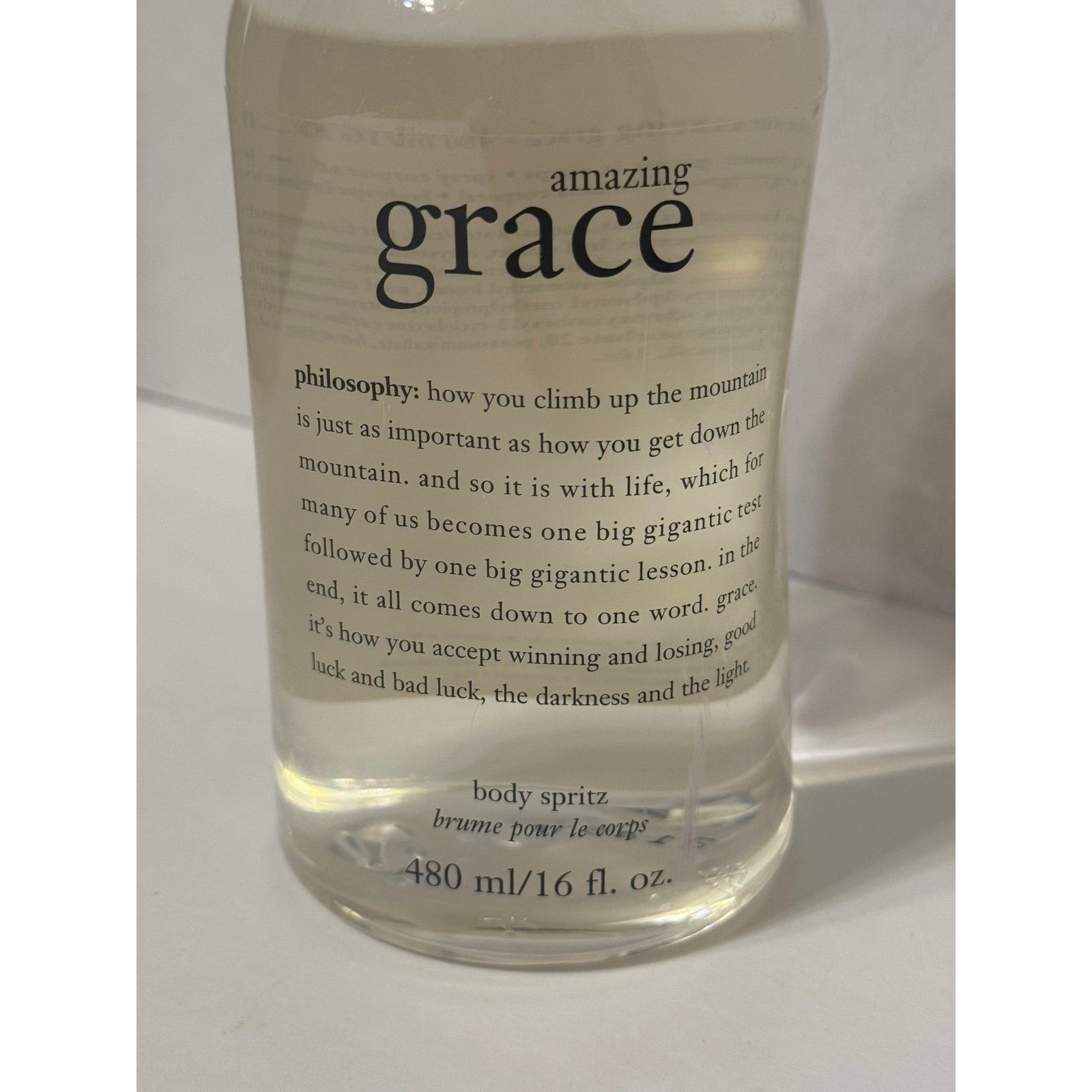 PHILOSOPHY AMAZING GRACE PERFUMED BODY SPRITZ 16 OZ NEW- RARE- NO SPRAYER