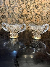 Stunning Gold Imperial Glass Hobstar Pinwheel Cream & Sugar Set