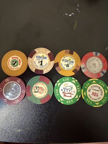 $1 $5 $20 $25 Dupont Dorado Convento San Jeronimo El San Juan Puerto Rico Chips