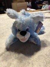 Blue White Plush Stuffed Dog Small With Tags