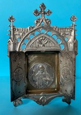 ALTARE TABERNACOLO ICONA DA VIAGGIO TRITTICO GESÙ ORIGINE FRANCIA 
