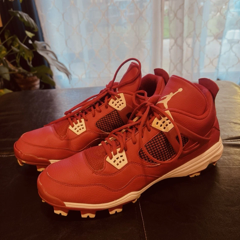 2015 Jordan IV masculino retrô MCS beisebol tamanho: 16 chuteiras vermelho academia 807709 601 - Imagem 2 de 4