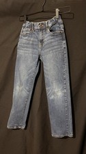 Lucky Brand Boys Straight Jeans Size 8 Blue Denim Button Zip Adjustable Waist