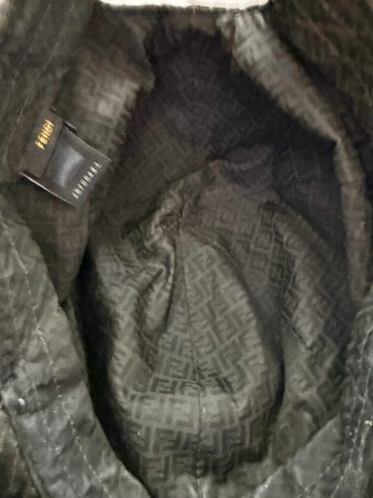 Fendi Geometric Pattern Black Gray Adjustable Bas… - image 4