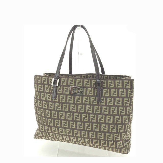 FENDI Tote Bag Beige x brown Women Authentic secondhand