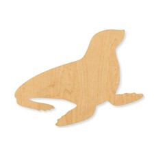 Unfinished Seal 2 Wood Cutout Craft Blank, Unfinished Baltic Birch DIY Shape for