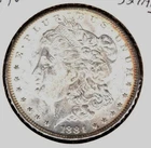 1884o Morgan silver dollar Uncirculated circular toning