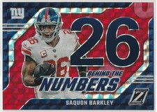 2023 Panini Zenith Saquon Barkley #26 Behind the Numbers Red New York Giants