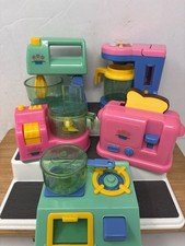 1993 WNR Toys Mini Kitchen Set Lot 5 Appliances Mixer Toaster Stove Coffee WORKS