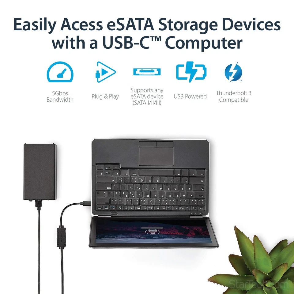 StarTech USB3C2ESAT3 eSATA/USB Data Transfer Cable - Image 2 of 4