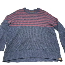 The Normal Brand Mens XL Pique Stitch Crewneck Sweater Pullover Knit Striped Top