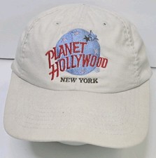 Planet Hollywood New York Hat 90s White Snapback Baseball Cap Embroidered Vintag