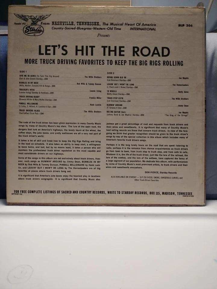 STARDAY Let's Hit the Road!! SCARCE LP Frankie Miller JOE MAPES Country Boppers - Image 4 of 4