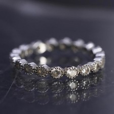 Size 4.5, vintage sterling silver 925 stackable band ring with cz around