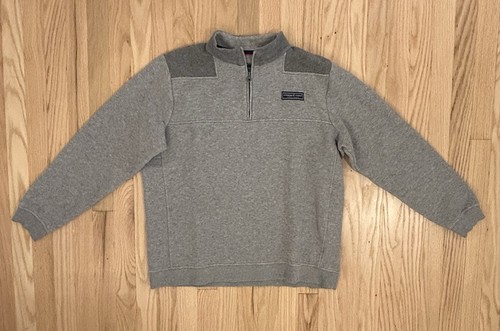 Vineyard Vines Shep Shirt 1/4 Zip Sweater Mens M Gray Thick Fleece
