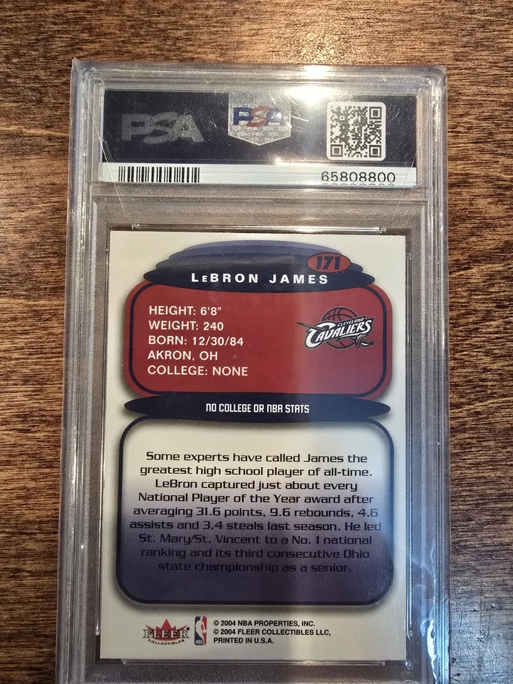 2003-04 Ultra Hummer H2 #171a LeBron James PSA 8 - Image 2 of 2