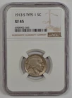 1913-S Type 1 Buffalo Nickel from the San Francisco Mint Graded XF45 by NGC