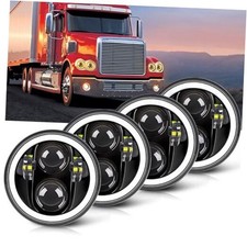 5 3/4 5.75 inch LED Headlight with Amber Halo DRL LED Projector Sealed Beam