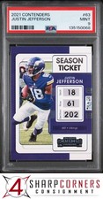 2021 PANINI CONTENDERS #63 JUSTIN JEFFERSON PSA 9
