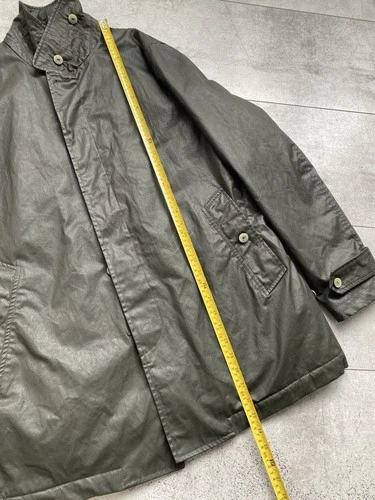Camplin Yarmony Waxed Peacoat Mens EU 54/XL Olive Green Cotton Blend Padded Coat image 16