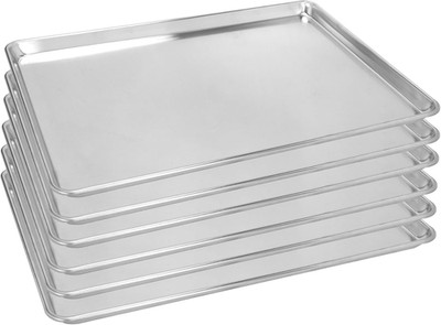 6 Pack Full Size Baking Sheet Pan, Aluminum Commercial Cookie Sheet Pan, Durable