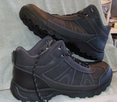 NIB Mens Size 13 FADED GLORY Black Hiker Hiking Boots S-62
