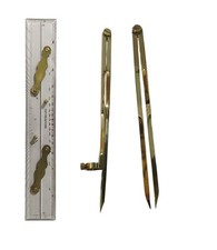 24inch Parallel Ruler with Brass Divider & Pencil Compass &ndash; Marine Navigation