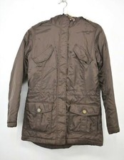 Land's End Kids Snap Zip Long Sleeve Comfort Fit Faux Fur Hooded Jacket L/14