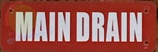 MAIN DRAIN SIGN 2X6 RED BACKGROUND, ALUMINUM -REF24-1027