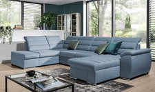 Couchgarnitur PASCARA U-Form mit Schlaffunktion-Hellblau /Otto.. Rechts