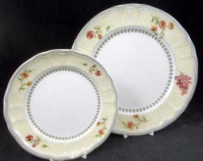 Epoch Fleur de Provence Group of Dinner Plate and Salad Plate E135