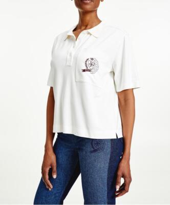 TOMMY HILFIGER TOMMY ICONS LOGO POLO SHIRT WOMEN POLO WW0WW33879