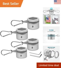 Easy-to-Adjust Spinning Flag Pole Rings - Weather-Resistant Aluminum, Pack of 4