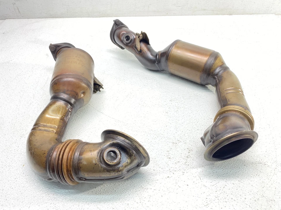 07-10 BMW 135 335 N54 Colector de escape del motor Tubo descendente Gatos Convertidor ¡Juego! OEM✅ Foto 2 de 4