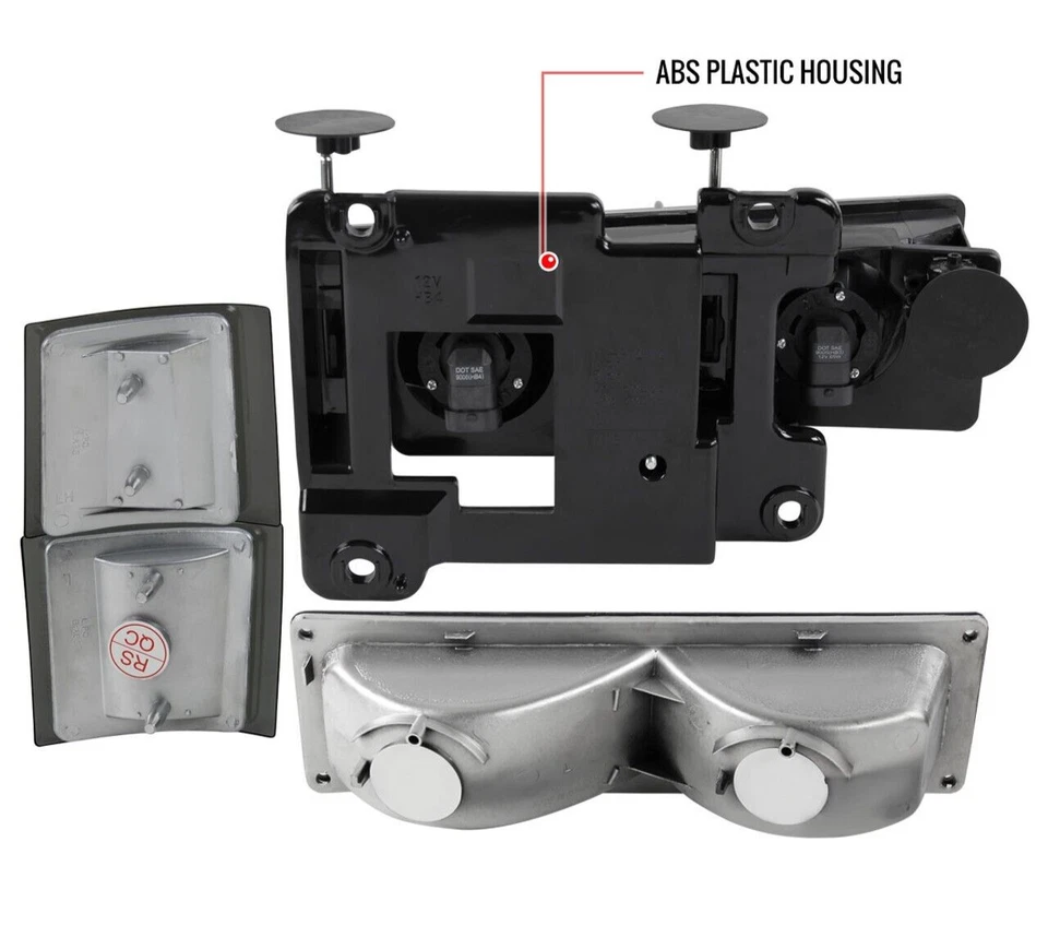 For 94-98 Chevy Silverado Tahoe Suburban Smoked Amber Headlights Turn Signals - Image 2 of 3