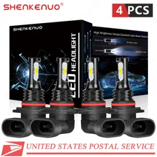 2-Sides combo White 6000K LED Headlight Kit 9005 9006 Bulbs High + Low Beam New