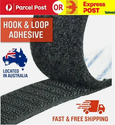 Self Adhesive HOOK and LOOP Fastener Tape Sticky Back Black or White Fastening - image 1 of 4