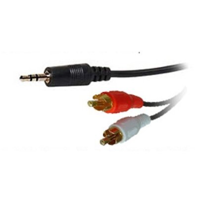 Trade Shop - CAVO 5M AUDIO DA JACK 3,5MM AUX A 2 RCA MASCHIO DOPPIO Y STEREO 5 MT AUX-R5.0M