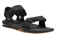 Reef Fanning Baja Sandals  - NWT Mens Size 12 Black / Gum - #44246-A4